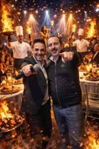 Luis insieme a Carmine Scaglione titolare La Vecchia Taverna